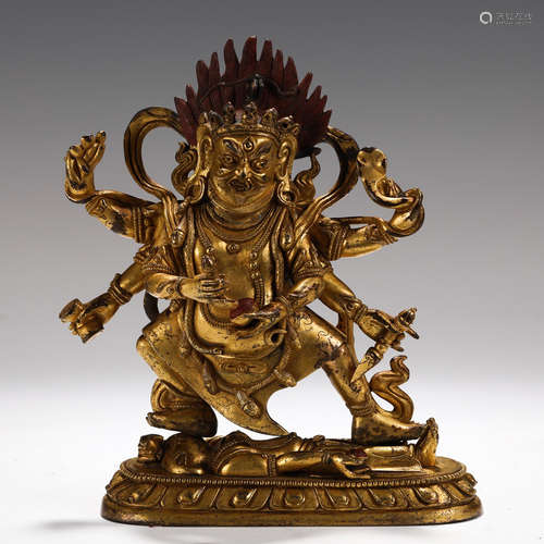 CHINESE GILT BRONZE BUDDHA