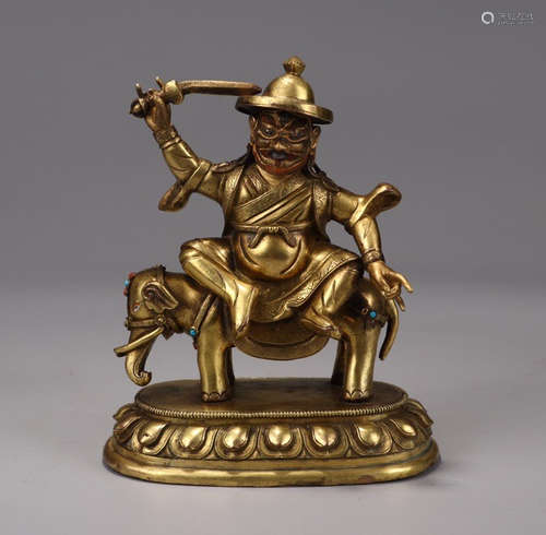 CHINESE GILT BRONZE BUDDHA