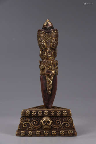 CHINESE GILT BRONZE BUDDHA