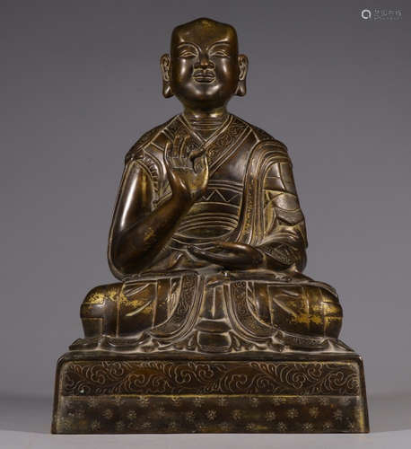 CHINESE GILT BRONZE BUDDHA