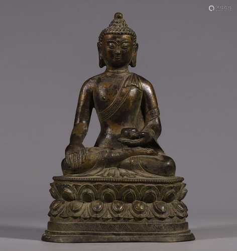 CHINESE GILT BRONZE BUDDHA