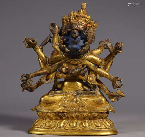 CHINESE GILT BRONZE BUDDHA