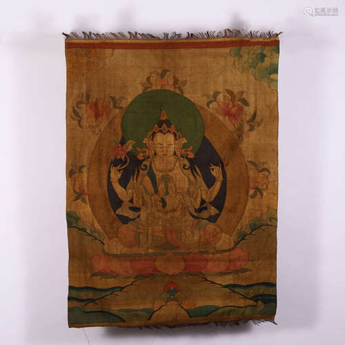 CHINESE SILK BUDDHA