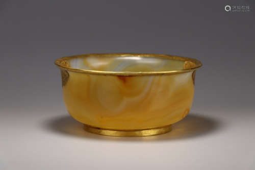 CHINESE GILT AGATE BOWL