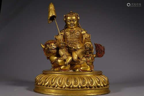 CHINESE GILT BRONZE BUDDHA