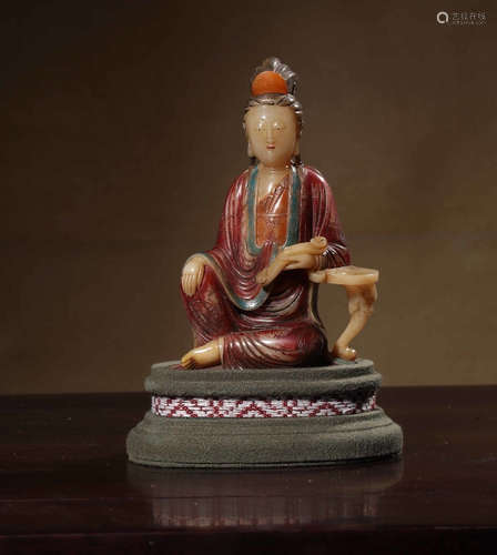 LINYUANZHU MARK, CHINESE SOAPSTONE BUDDHA