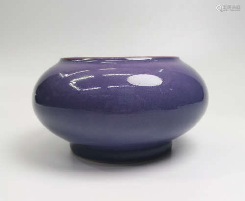 YONGZHENG MARK, CHINESE PURPLE GLAZED WASHER