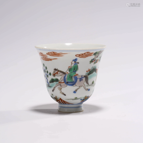 A FAMILLE VERTE TEACUP WITH JIAJING M…