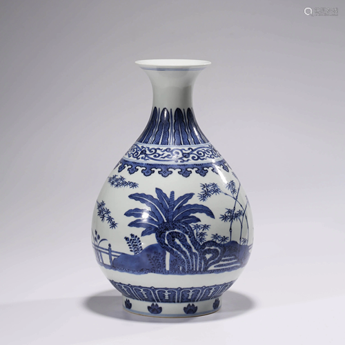 BLUE & WHITE PALM TREE LEAF YUHUCHUNPI…