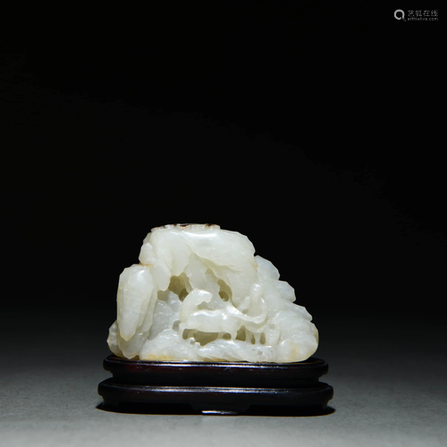 A JADE CARVING OF MOUNTAINS