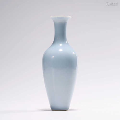 A SKY BLUE GLAZED VASE