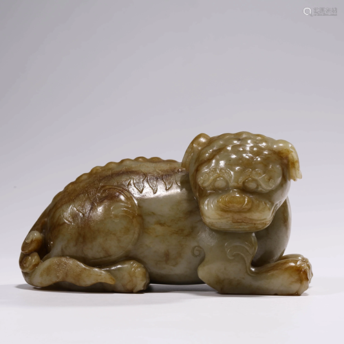 A JADE RECUMBENT ANIMAL