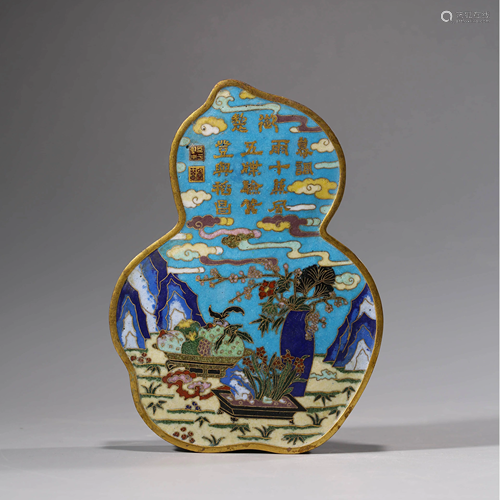 A CLOISONNE ENAMEL INK STONE BOX