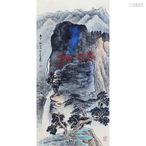 A Chinese Landscape Painting, Xie Zhiliu Mark