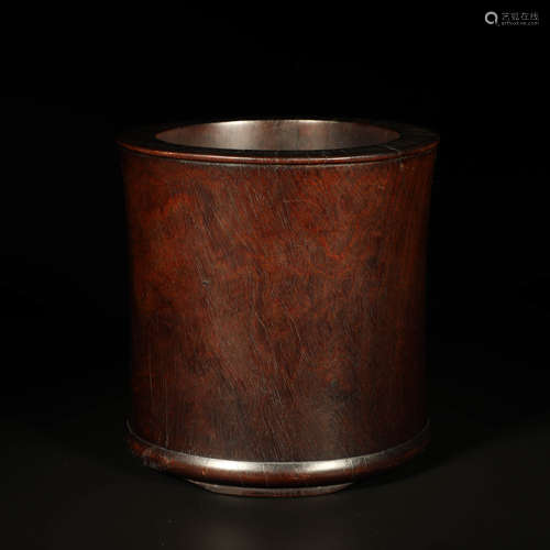 A Red Sandalwood Brush Pot