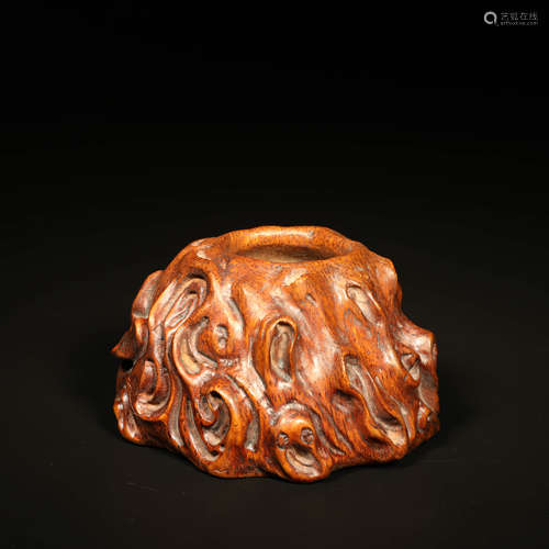 A Bamboo Root Carved Burl Shaped Brush Washer