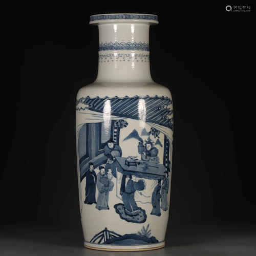 A Blue and White Figure Painted Porcelain Vase