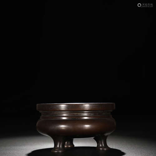 A Three-legged Copper Incense Burner