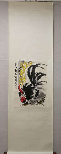 A Chinese Rooster Painting, Chen Dayu Mark