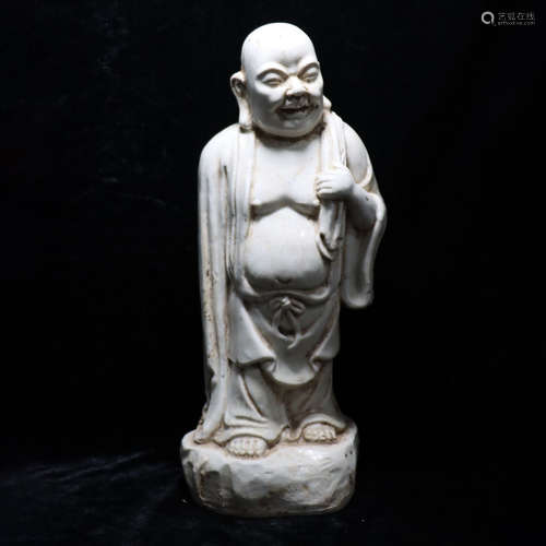 A Ding Kiln Porcelain Arhat Statue