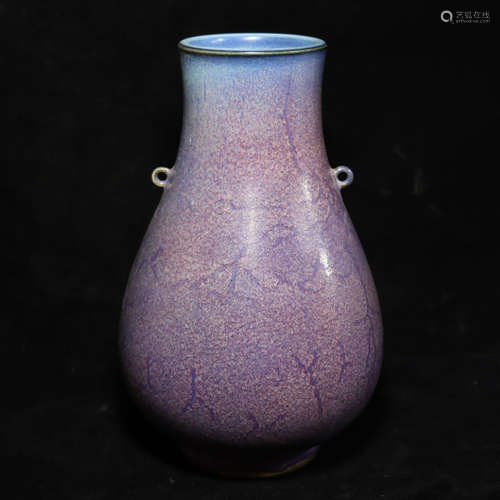 A Jun Kiln Lilac Porcelain Double Ears Pot