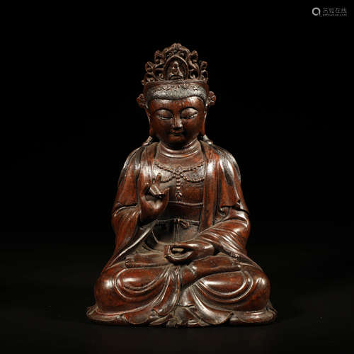 An Eaglewood Carved Guanyin Statue