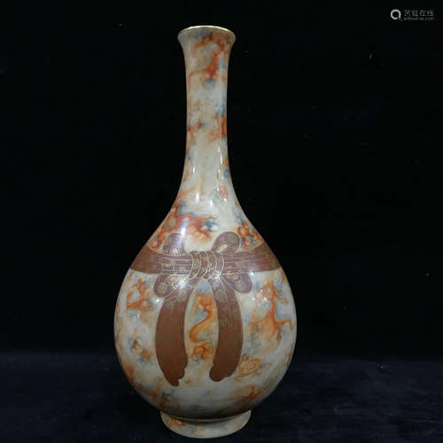 A Wood Grain Glaze Porcelain Vase