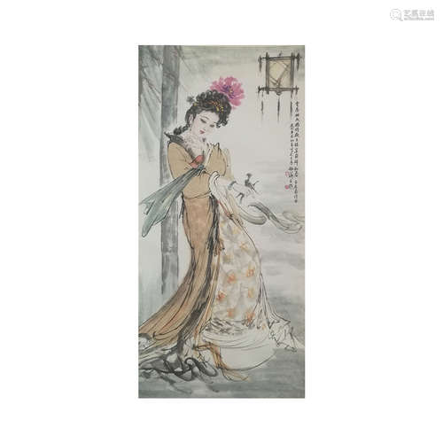 A Chinese Figure Painting, Bai Bohua Mark