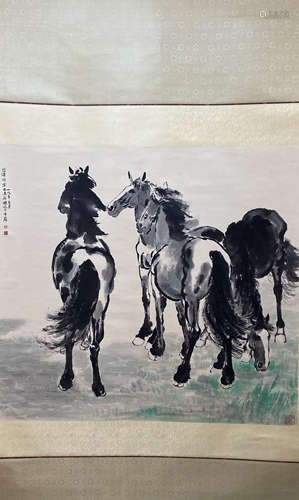 A Chinese Horse Painting, Xu Beihong Mark