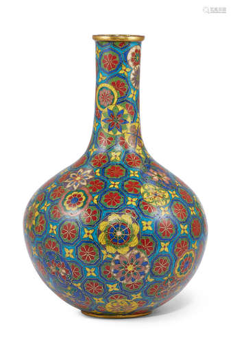 A fine and rare cloisonné enamel bottle vase Yongzheng/early Qianlong