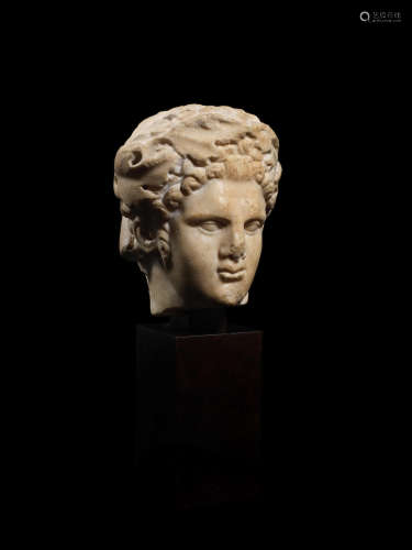 A Roman marble head of Dionysus