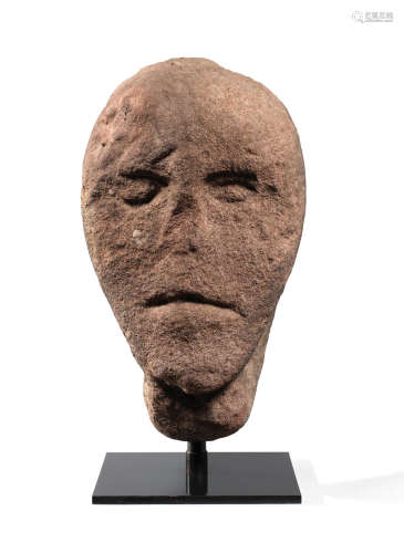 A Celtic red sandstone head