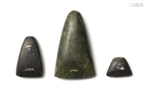 Three Anatolian polished stone axe heads 3