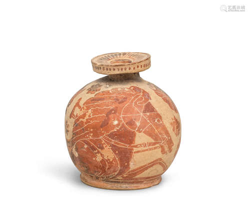 A Corinthian pottery aryballos