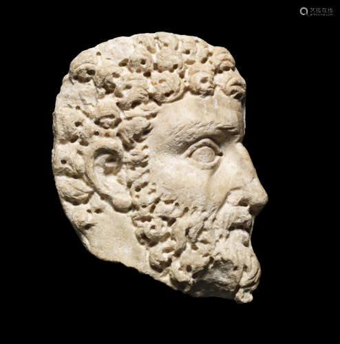 A Roman marble relief of a male portrait
