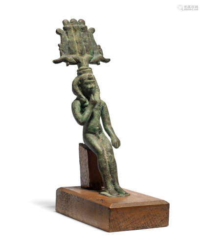 An Egyptian bronze Harpocrates