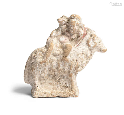 A Greek terracotta group of Silenus and a ram