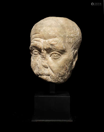 A Roman marble portrait head fragment