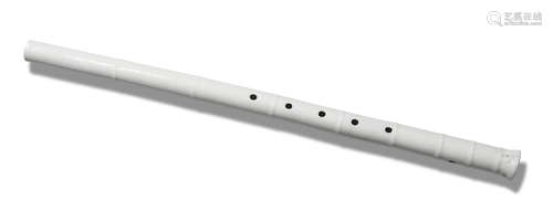 A rare blanc-de-Chine flute, xiao 17th/18th century