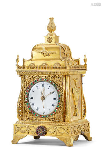 An exceptional Chinese ormolu and paste-set clock Late 18th/early 19th century, Guangzhou Workshops, possibly Imperial Tribute