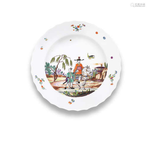 A Meissen deep plate, circa 1735