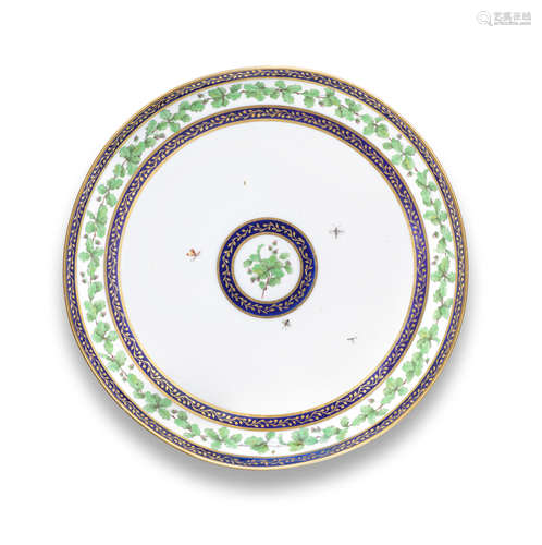 A Sèvres hard-paste porcelain large dish, dated 1791