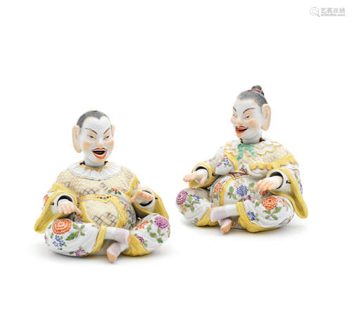 A pair of Meissen figures of nodding pagodas, circa 1966