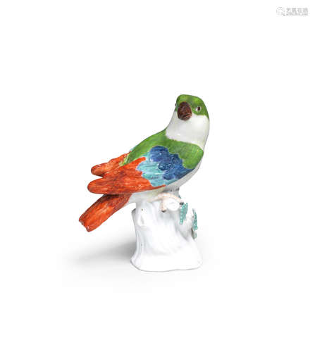 A Meissen model of a parrot, circa 1740