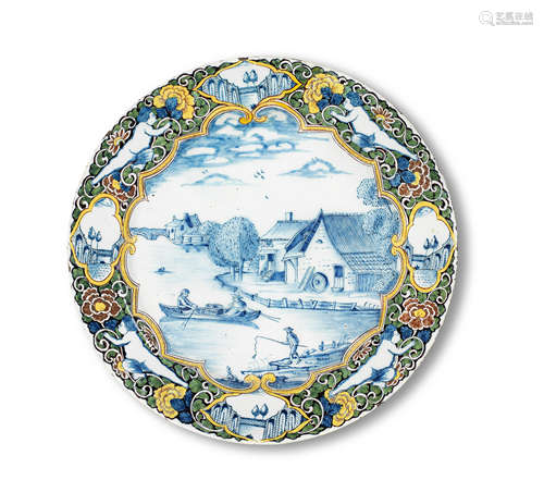 A Dutch Delft dish, mid 18th century