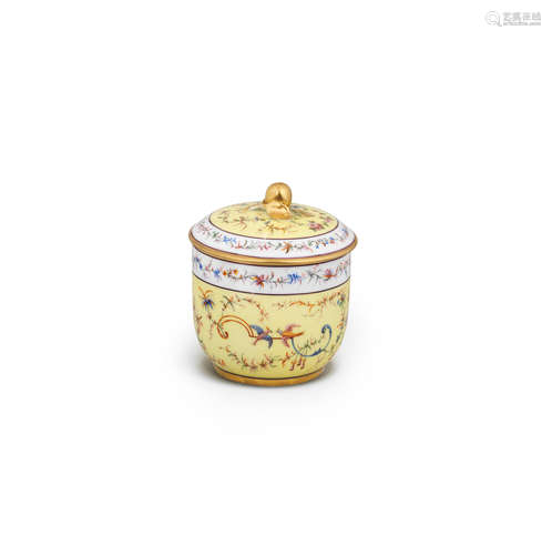 A Sèvres yellow-ground sugar bowl and cover, dated 1787