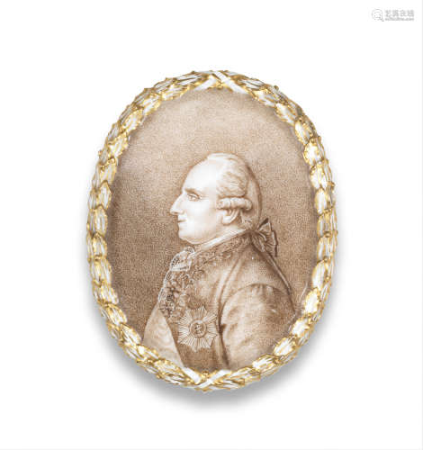 A rare Meissen Marcolini oval portrait plaque depicting Count Camilo Marcolini, circa 1775