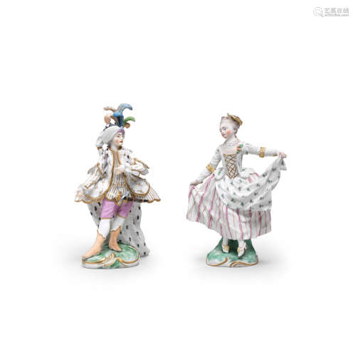 A pair of Frankenthal figures of dancers, circa 1766