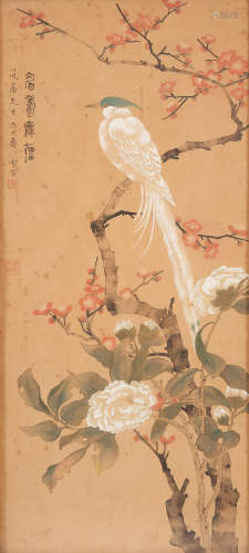 Chen Zhifo (1895-1962) Indian Flycatcher and Plum Blossoms
