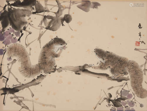 Chen Wen Hsi (1906-1991) Squirrels